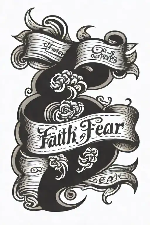 faith over fear cursive lettering tattoo tattoo design idea