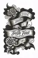 faith over fear cursive lettering tattoo tattoo design idea