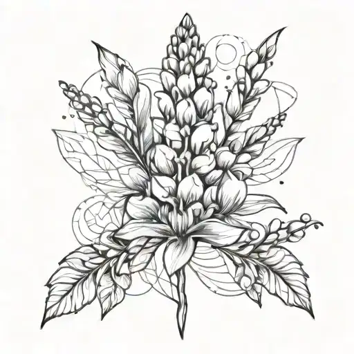 foxglove minimalist sleeve tattoo design idea