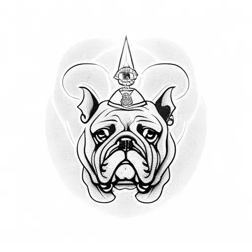 bulldog, USMC, evil, black, scary tattoo design idea