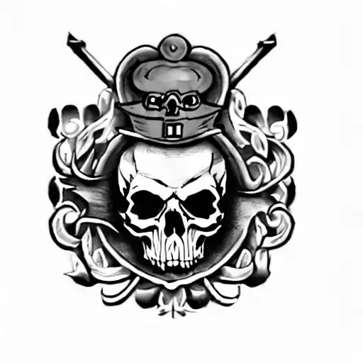 a skull and crossbones tattoo design idea