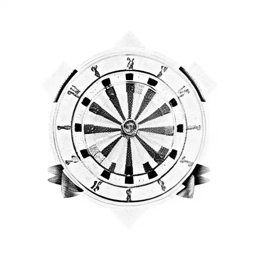 A roulette wheel with military symbols tattoo design idea