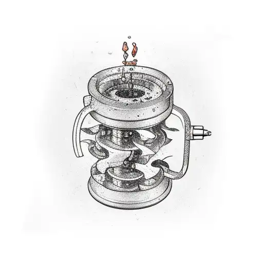 hydraulic jack with spring tattoo design idea