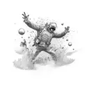 man falling stretched tattoo design idea