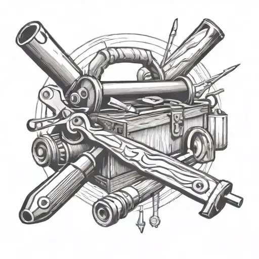 carpentry tools tattoo design idea
