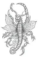 scorpion with wings tattoo design idea