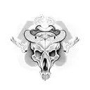 bear skull with snake tattoo design idea