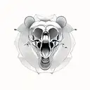 bear skull with snake tattoo design idea