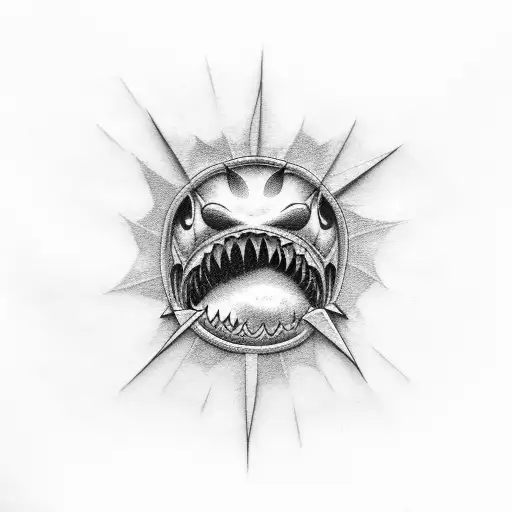 people's jaws tattoo on knee tattoo design idea