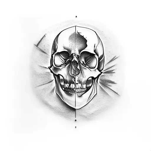 human skull jaw tattoo on knee tattoo design idea