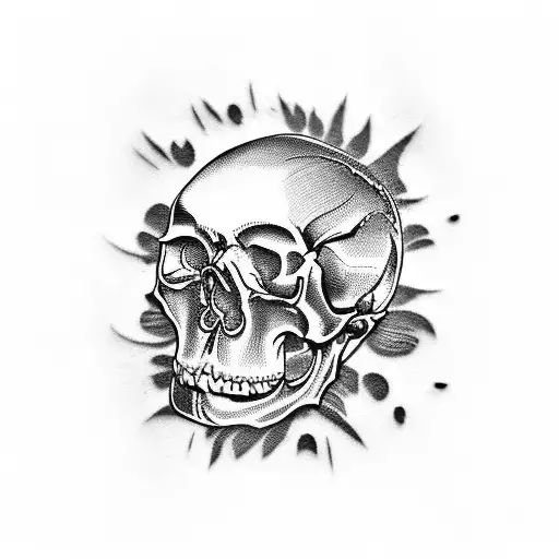 human skull jaw tattoo on knee tattoo design idea
