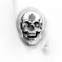 human skull jaw tattoo on knee tattoo design idea