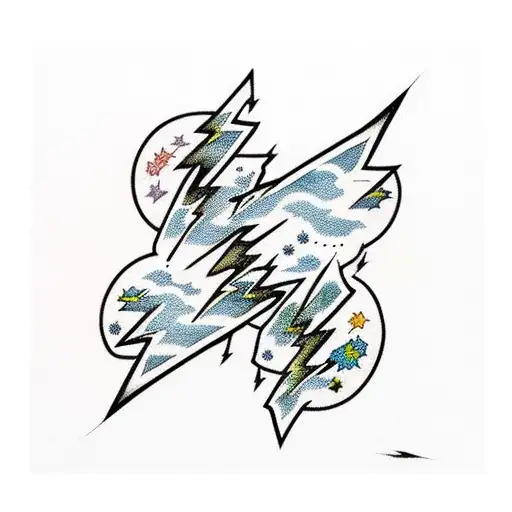 Japanese "Lightning Bolt" Tattoo Idea BlackInk AI