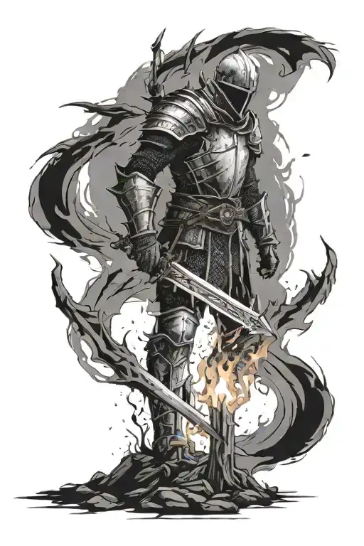 bonfire dark souls video game tattoo design idea