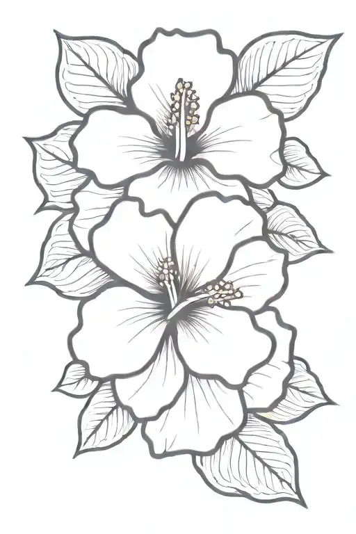  single pink and black hibiscus flower tattoo tattoo design idea