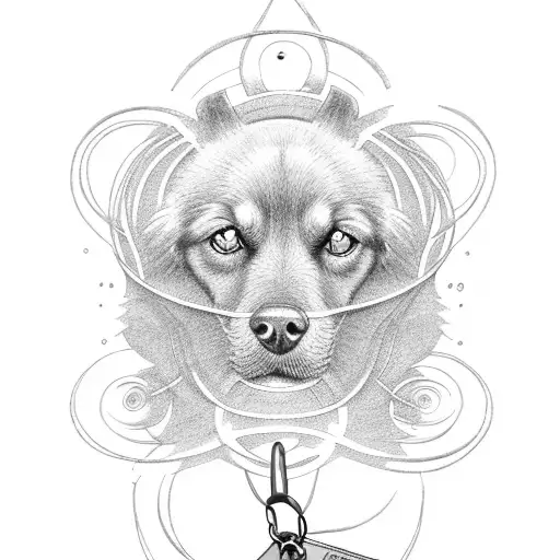 willow tree with dog tags hanging  tattoo design idea