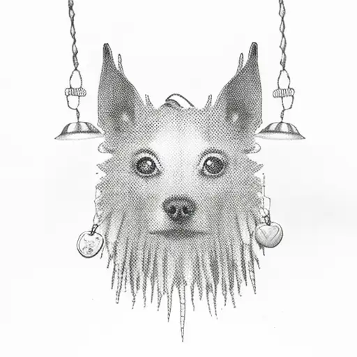 willow tree with dog tags hanging  tattoo design idea