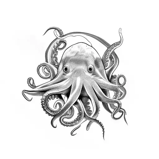 Octopus, shark, turtle, jellyfish tattoo design idea