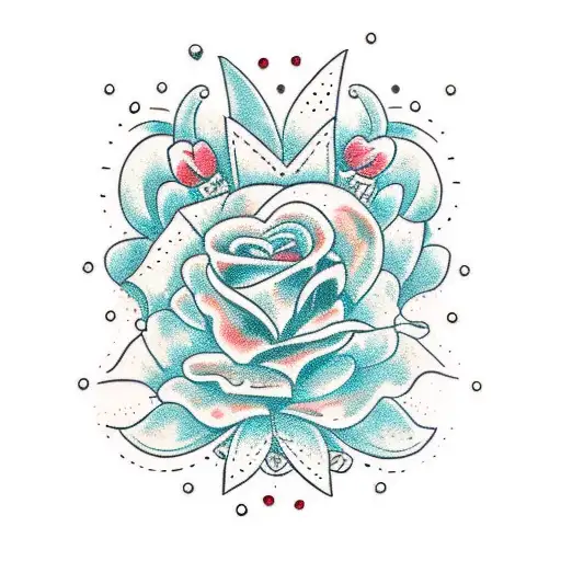 lobo com flores  tattoo design idea