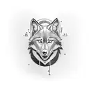 black wolf holding a blade tattoo design idea