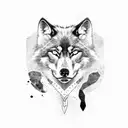 black wolf holding a blade tattoo design idea