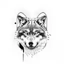 black wolf holding a blade tattoo design idea