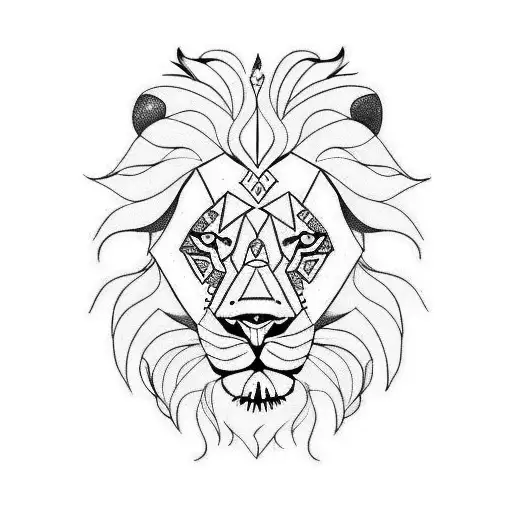 lion with shiv tattoo design idea