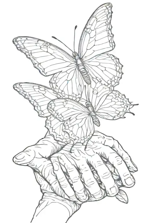 butterfly landing on a man's finger tattoo tattoo design idea