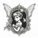 tinkerbell alice in wonderland tattoo design idea