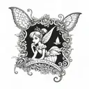 tinkerbell alice in wonderland tattoo design idea