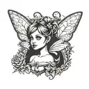 tinkerbell alice in wonderland tattoo design idea
