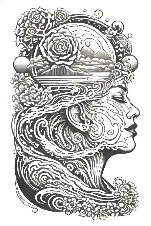 still water run deep mind body tattoo design idea