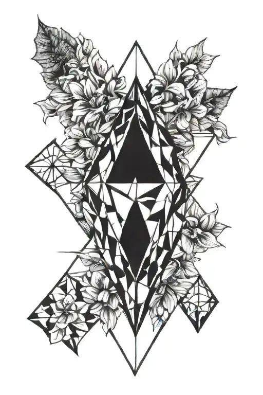 7 of diamond shaped line tattoo design idea