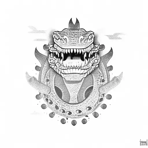Japanese crocodile  tattoo design idea