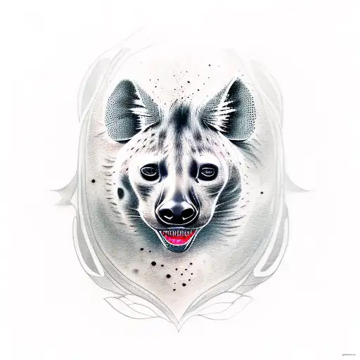 hyena face tattoo design idea