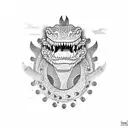 Japanese crocodile  tattoo design idea