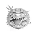 Japanese crocodile  tattoo design idea