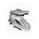 Japanese crocodile  tattoo design idea