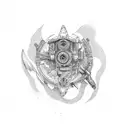 NLE choppa back of arm tattoo design idea