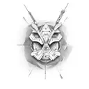 NLE choppa back of arm tattoo design idea