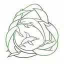 recycling symbol of the 3 r's with dolphin silhouettes tattoo design idea