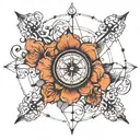 delicate artistic design that incorporates gps coordinates in black ink  tattoo design idea