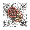 delicate artistic design that incorporates gps coordinates in black ink  tattoo design idea