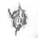 a tattoo for a whole arm with a lot of ink stain and on the shoulder, a koi carp tattoo design idea