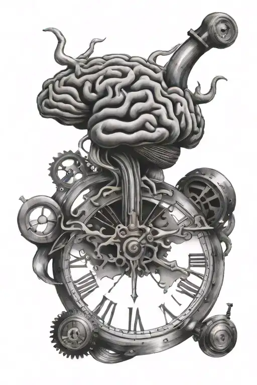 brain, time heals all tattoo design idea