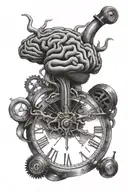 brain, time heals all tattoo design idea