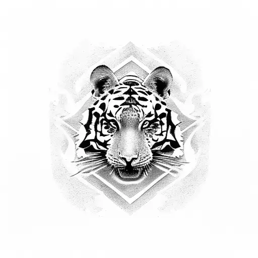 Dragon with a Tiger Face tattoo design idea