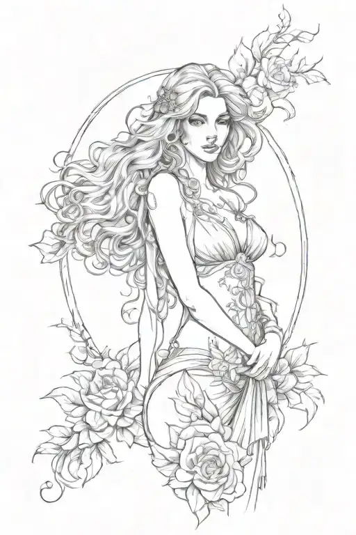 full body Aphrodite realistic sexy girl shoulder tattoo  tattoo design idea
