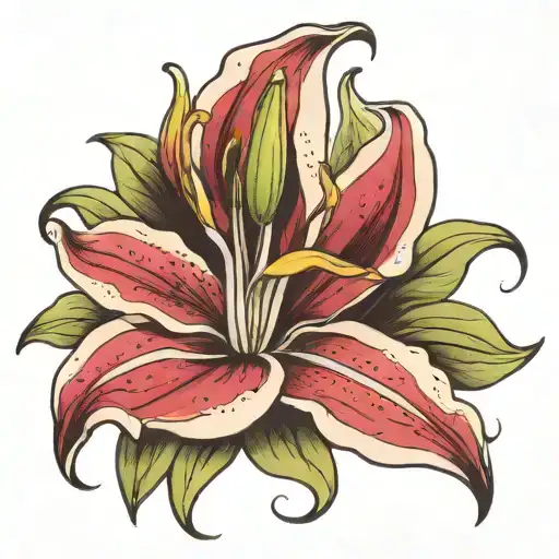 Stargazer Lily Heaven  tattoo design idea