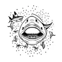 small great white shark  tattoo design idea